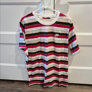 Nike Men's Striped T-Shirt - Green, Pink and White - never worn!